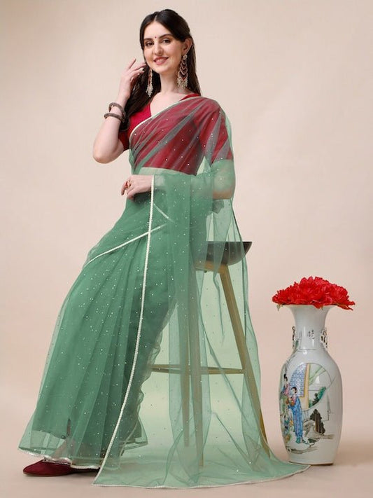 Floral Printed Zari Saree