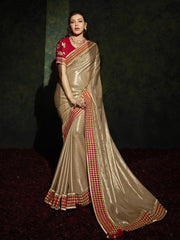 Gold Silk Traditional Saree - Inddus.com