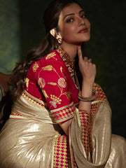 Gold Silk Traditional Saree - Inddus.com