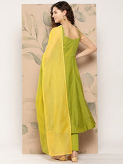 Gotta Patti Pure Cotton Kurta with Trousers & With Dupatta - Inddus.com