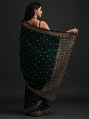 Green Art Silk Designer Saree - Inddus.com