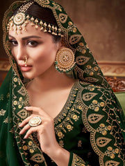 Green Georgette Designer Anarkali Suit - Inddus.com