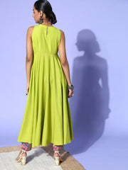 Green Silk Blend Gown for Days Kurta Set - Inddus.com