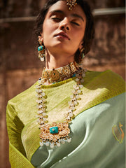 Green Silk festive wear Saree - Inddus.com