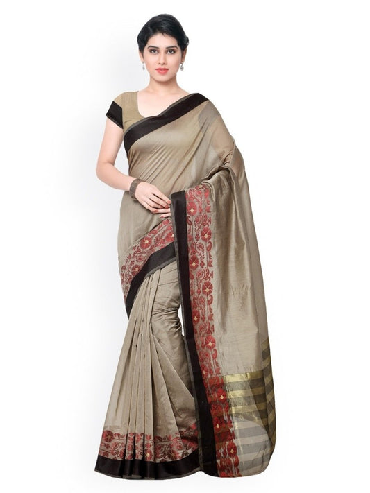 Grey Banarasi Art Silk Traditional Saree - inddus-us