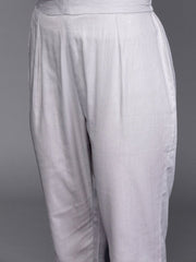 Grey Jacquard Woven Design Straight Cut Suit - Inddus.com