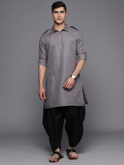 Grey pathani kurta hotsell