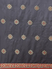 Grey Zari Woven Banarasi Saree - Inddus.com