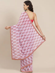 Lavender Digital Print Saree - inddus-us