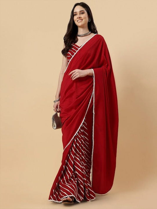 Leheriya Zardozi Leheriya Saree - Inddus.com