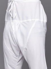 Light Green Striped Kurta with Churidar - Inddus.com