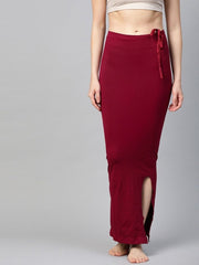 Maroon Knitted Saree Shapewear with Drawstring - inddus-us