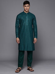 Men Ethnic Motifs Embroidered Regular Sequinned Kurta With Trousers - Inddus.com