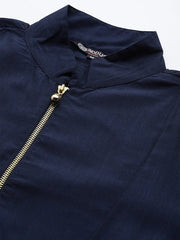 Men Solid Straight Indigo Kurta - Inddus.com