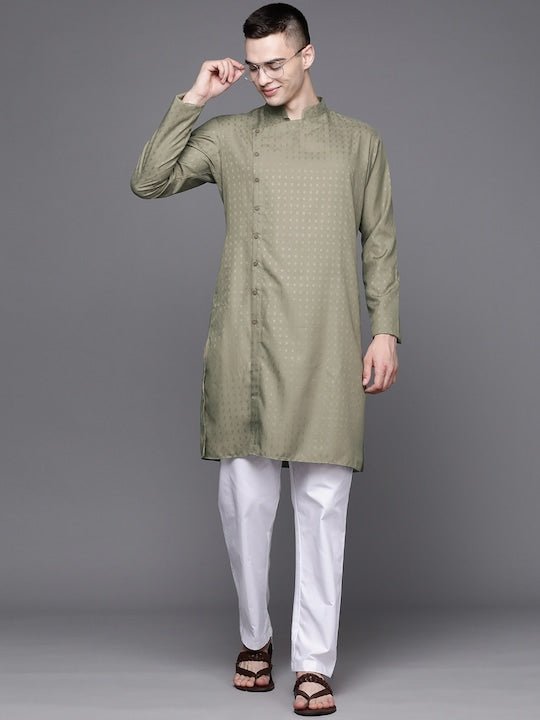 Men Woven Design Ethnic Motifs Kurta - Inddus.com