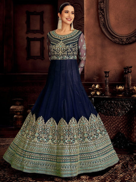 Buy New Exclusive Designer Gown In Navy Blue at Rs. 749 online from Fashion  Bazar Gown : FFSVTXG159NB