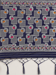 Navy Blue woven design Traditional Saree - Inddus.com