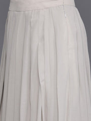Off White Net Embroidered Sharara Suit - Inddus.com