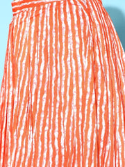 Orange Bandhani Print Kurta with Printed Palazzo - Inddus.com