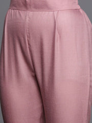 Pink Embroidered Kurta with Pants and Dupatta - Inddus.com
