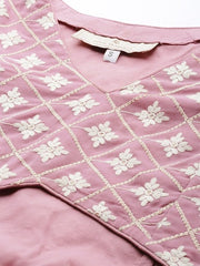 Pink Embroidered Semi-Stitched Lehenga & Unstitched Blouse With Dupatta - Inddus.com