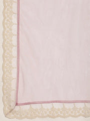 Pink Embroidered Semi-Stitched Lehenga & Unstitched Blouse With Dupatta - Inddus.com