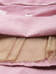 Pink Embroidered Semi-Stitched Lehenga & Unstitched Blouse With Dupatta - Inddus.com