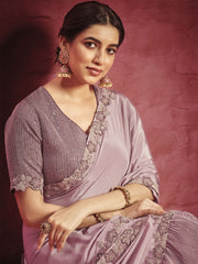 Pink Fancy Fabric Designer Saree - Inddus.com