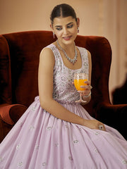 Pink Georgette Partywear Gown - Inddus.com
