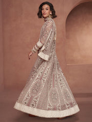 Pink Georgette Wedding Wear Anarkali Suit - Inddus.com