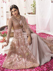 Pink Net Festive Gown Suit - Inddus.com