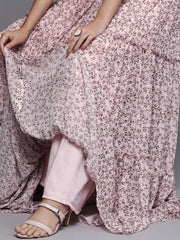 Pink Silk Blend Printed Lehenga Choli - inddus-us