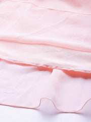 Pink Silk Blend Solid Lehenga Choli - inddus-us