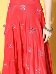 Pretty Pink Embroidered Semi-stitched Lehenga Choli With Dupatta - Inddus.com