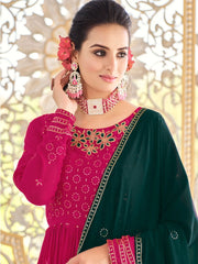Rani Embroidered Partywear Sharara-Style-Suit - Inddus.com