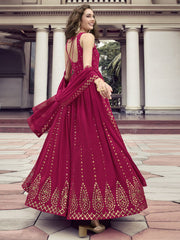 Rani Georgette Festive Wear Anarkali Suit - Inddus.com