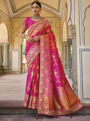 Rani Viscose Silk Traditional Saree - Inddus.com