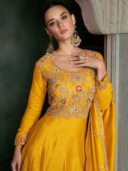 Ravishing Yellow Anarkali-Suit - Inddus.com