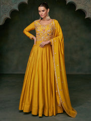 Ravishing Yellow Anarkali-Suit - Inddus.com