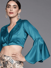 Royale Blue Satin Co-Ords - Inddus.com