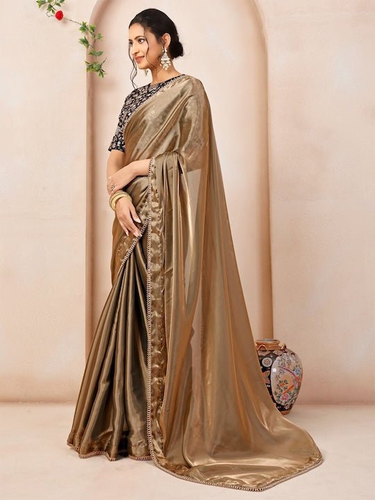 Solid Organza Saree With Blouse Piece