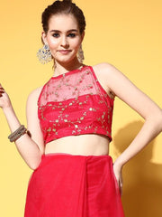 Solid Saree with Embroidered border - Inddus.com