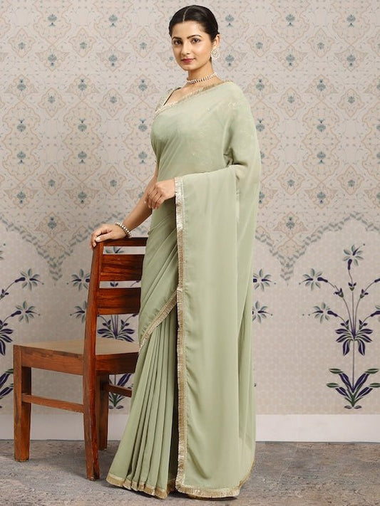 Solid Zari Saree