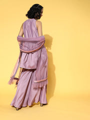 Striped Silk Blend Nuovo Sleeves Kurta Set - Inddus.com
