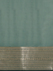 Teal and Gold Zari Woven Ethnic Motifs Organza Saree - Inddus.com