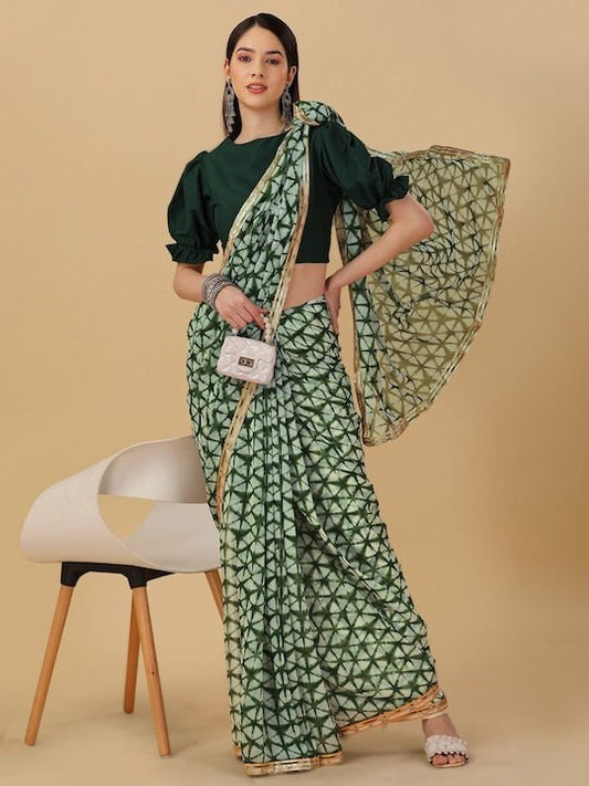Tie & Dye Dyed Chiffon Saree