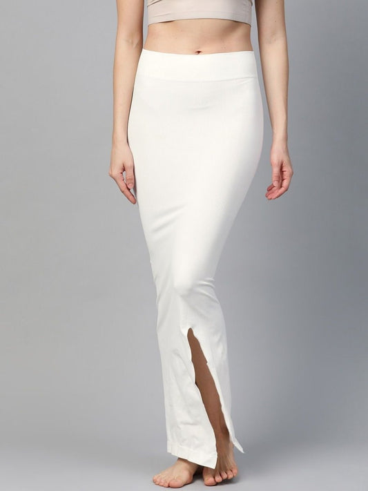 White Knitted Saree Shapewear - inddus-us