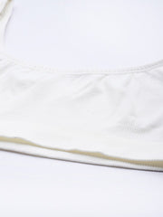 WHITE NON WIRED NON PADDED SPORT BRA - Inddus.com