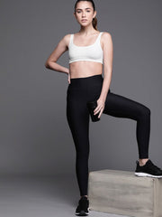 WHITE NON WIRED NON PADDED SPORT BRA - Inddus.com