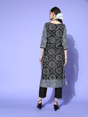 Women Bandhani Cotton Blend Print Parade Kurta Set - Inddus.com